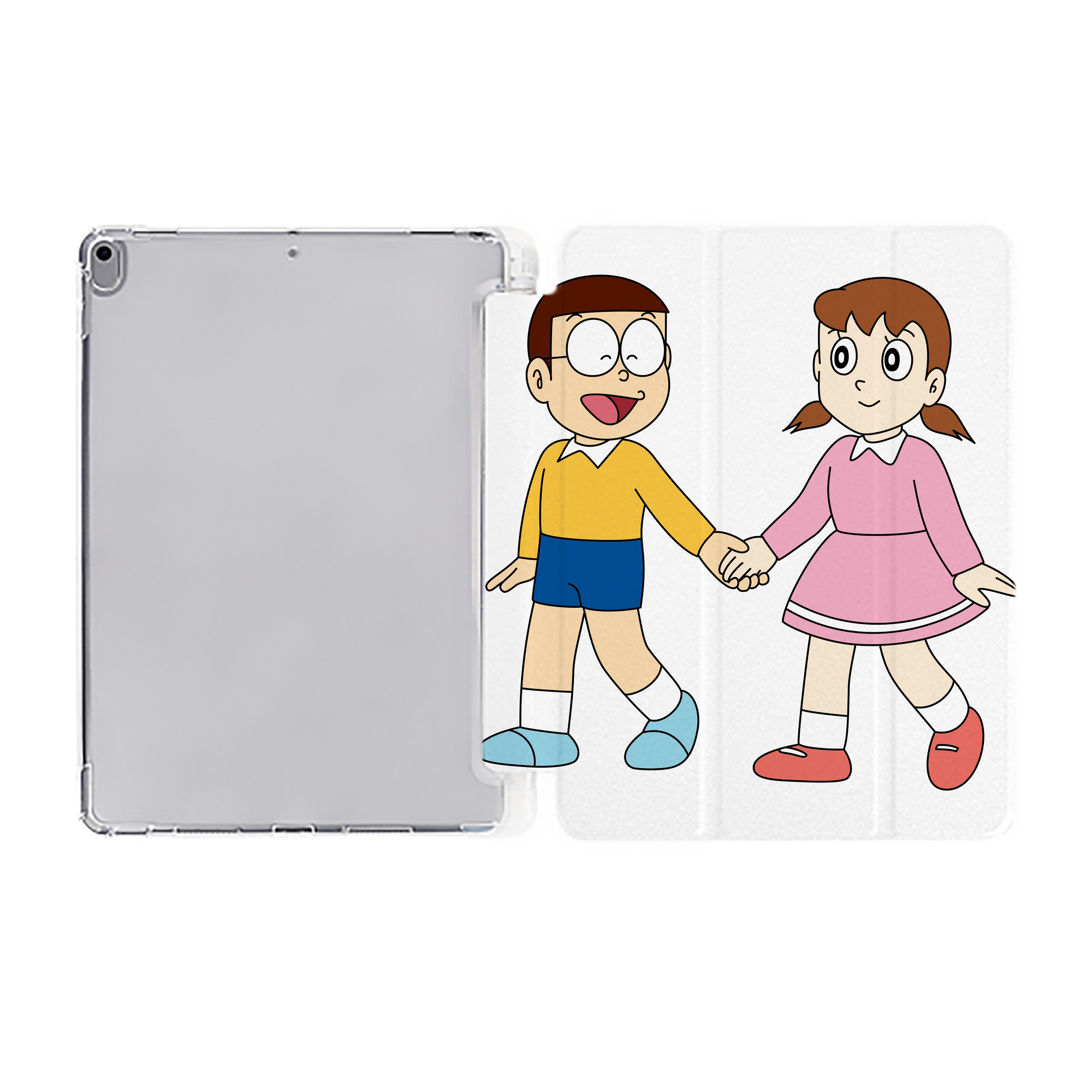 （画像用） ドラえもん 野比 のび太 Doraemon Nobita Nobi IPad ケース ペン収納付き 三つ折りスタンド PUレザー×シリコン 対応機種9.5/10.5/10.9インチ